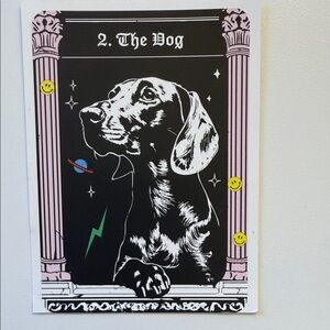 Dressed in LALA 'The Vog' Dog Art Print - Black and Pink